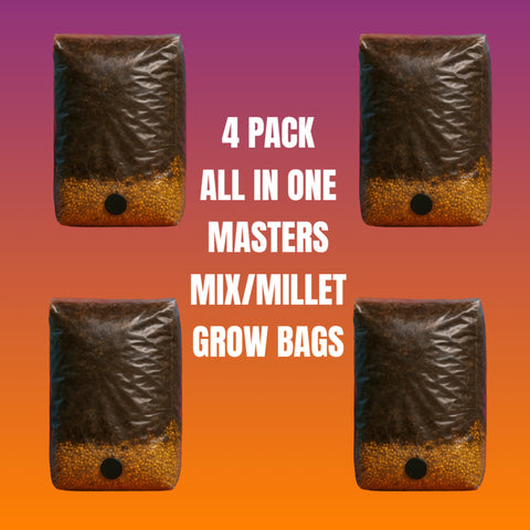4 Pack- Masters Mix/Millet All in One Grow Bag
